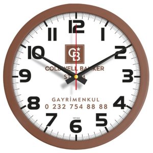V30-334-KH Kahverengi Plastik Duvar Saati küçük görsel